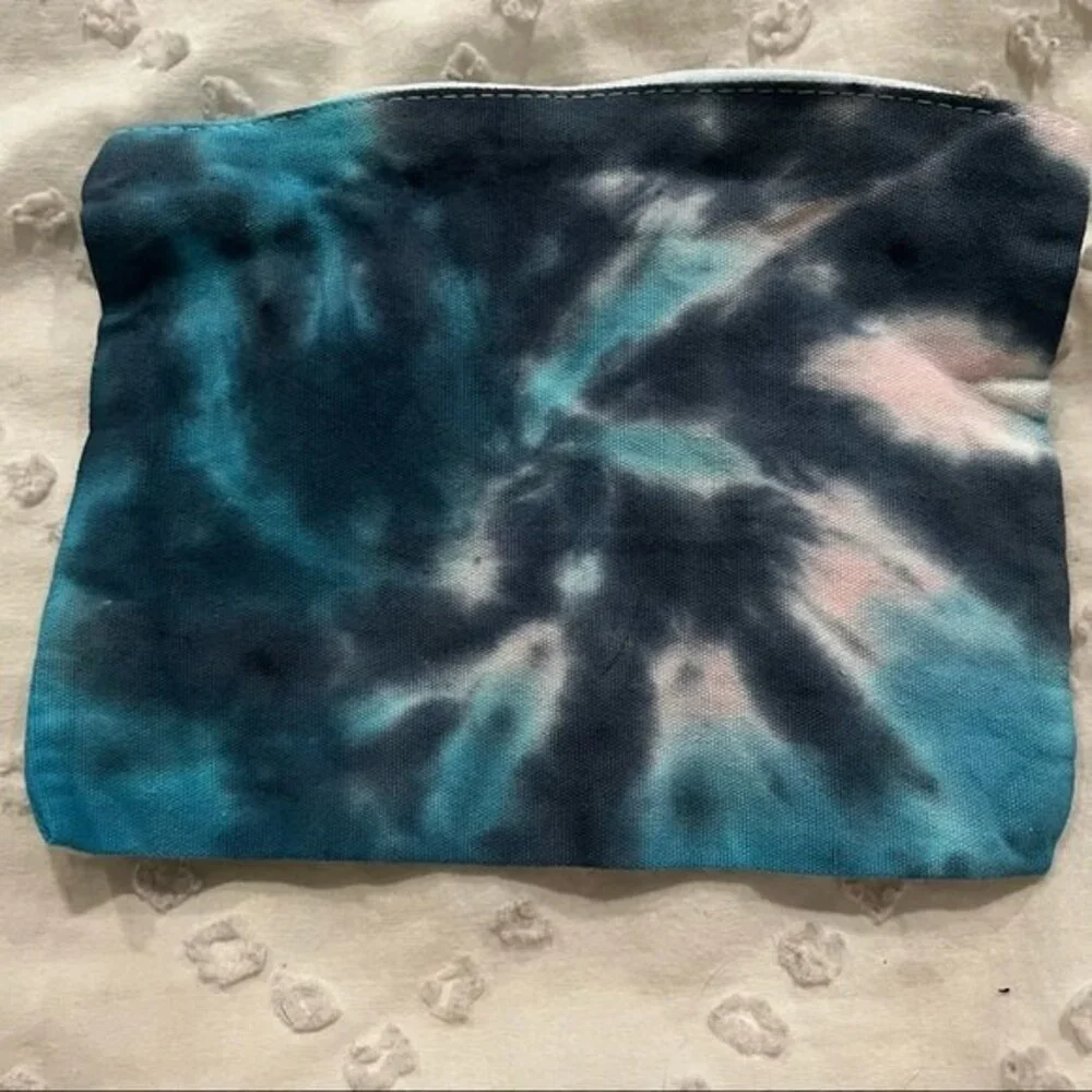 NEW Tie Dye Cotton Canvas Makeup Jewelry Bag with Zipper